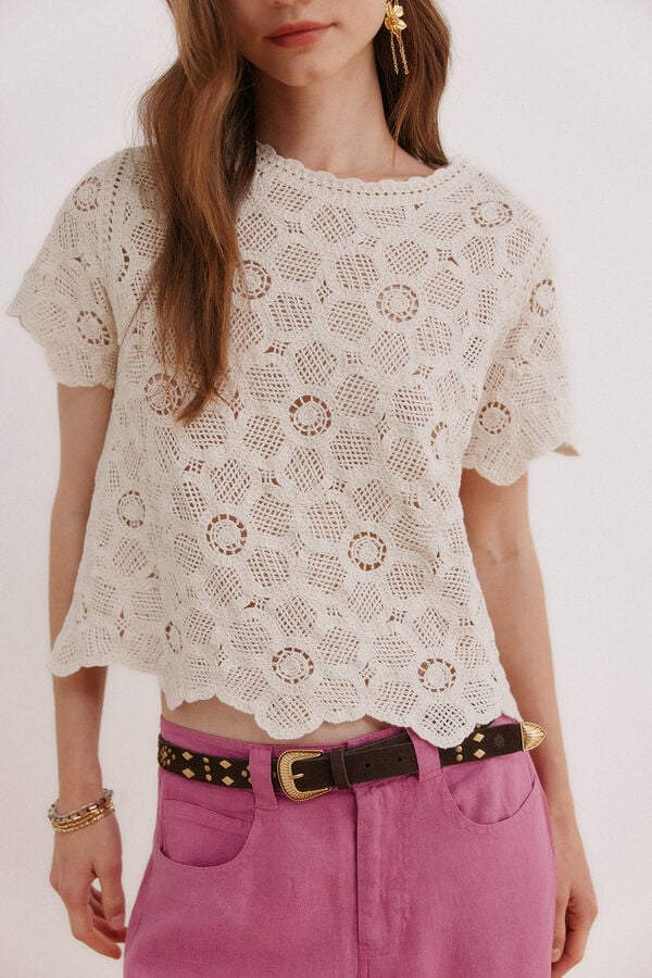 Hoss Intropia Irune.Top crochet Beige