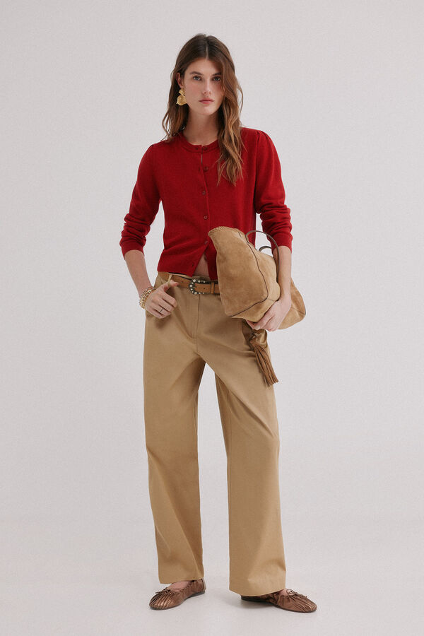 Hoss Intropia Ivelle. Casaco de malha com bot&otilde;es Beige