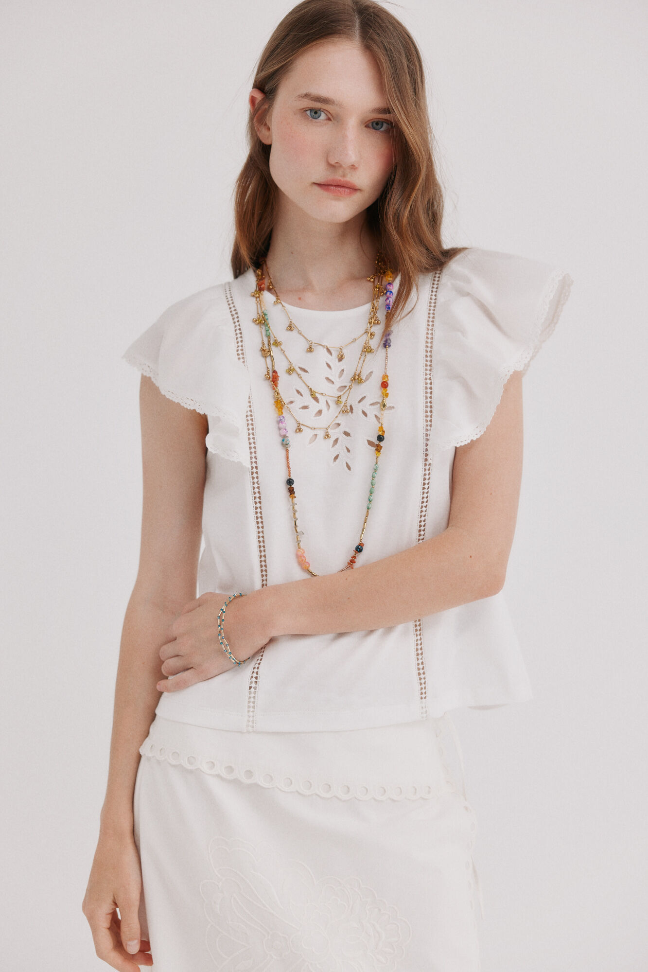 Hoss Intropia Mavie.T-shirt com folhos