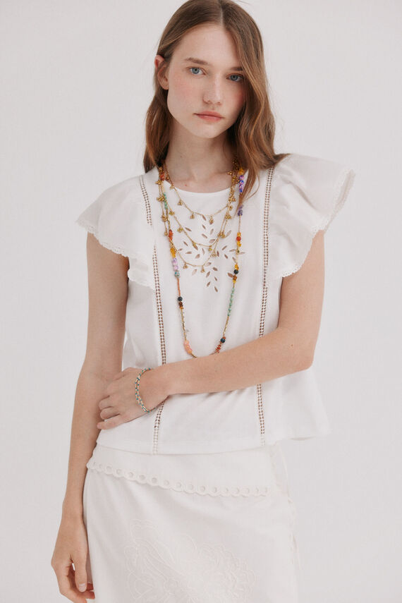 Mavie.Camiseta volantes