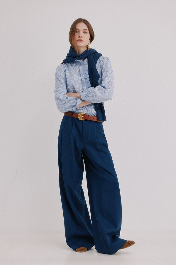 Hoss Intropia Petra. Pantalones corte ancho Azul marino