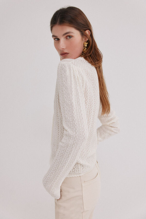 Hoss Intropia Isabel. Top vazado Ecru