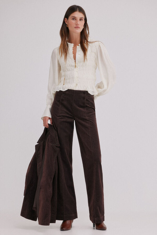 Hoss Intropia Pauline. Calça trespassadas Castanho