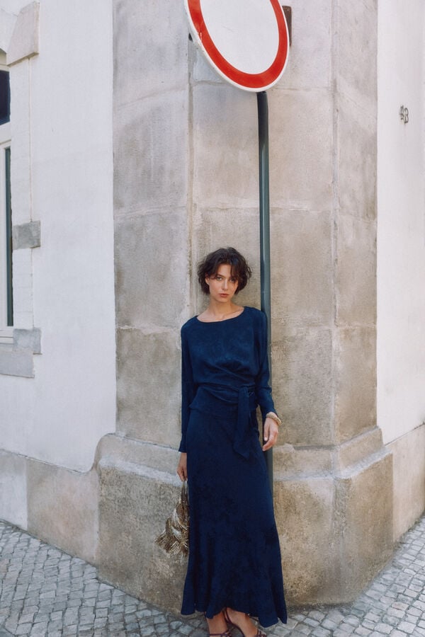 Hoss Intropia Calia. Blusa jacquard Azul