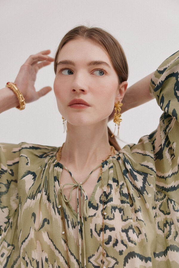 Hoss Intropia Camisa. Blusa estampada Verde