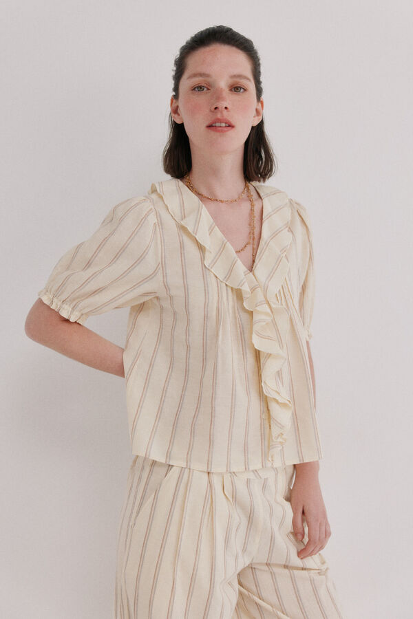 Hoss Intropia Camille. Blusa bordada Ecru
