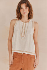 Hoss Intropia Magda. T-shirt bordada Branco