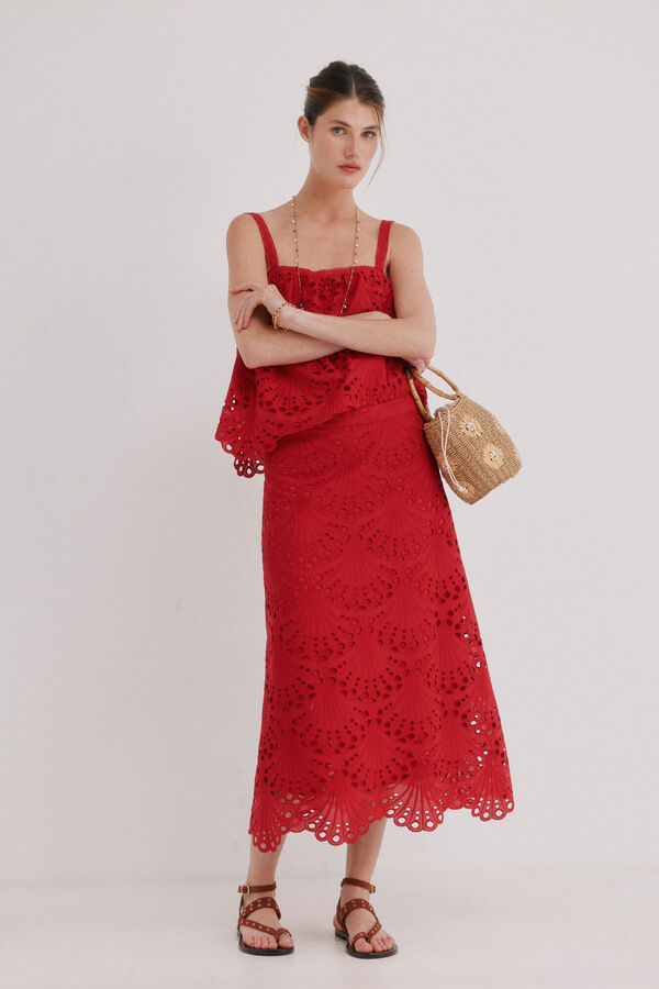 Hoss Intropia Romina. Saia evas&ecirc; Vermelho