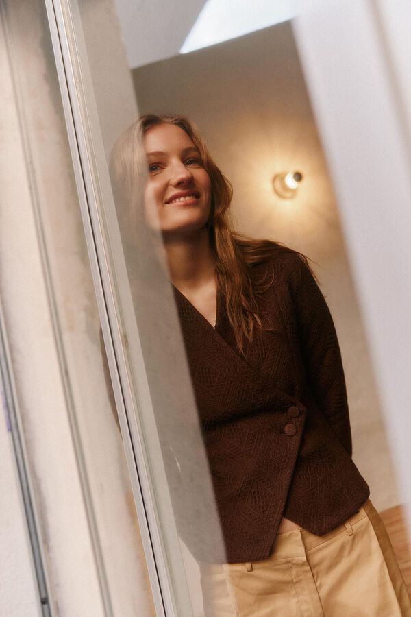 Hoss Intropia Edna. casaco de jacquard Castanho