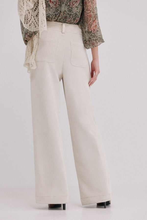 Hoss Intropia Payton. Calça de veludo cotelê Ecru