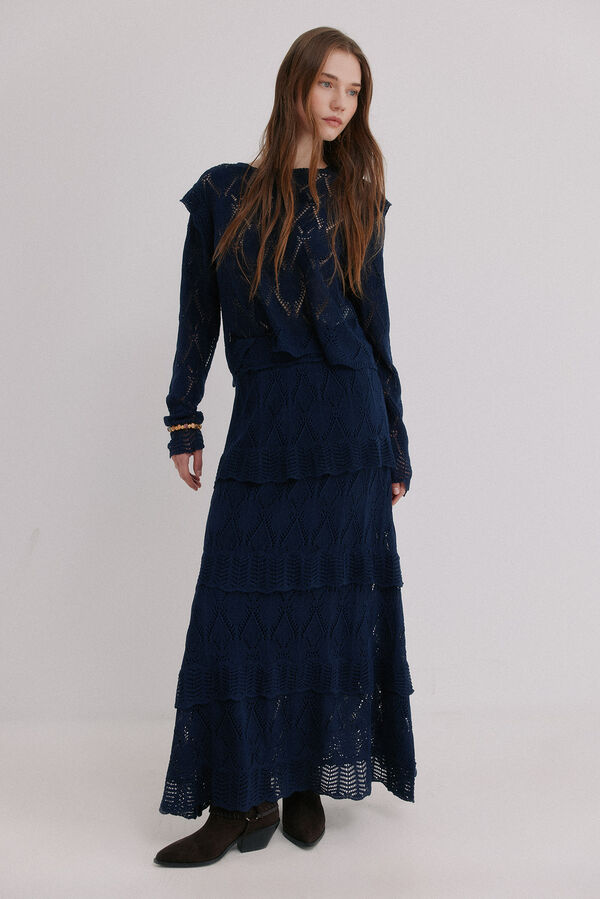 Hoss Intropia Iria. Top vazado Azul