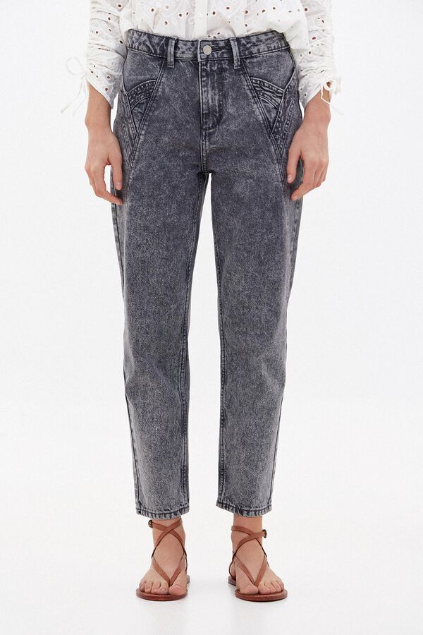 Hoss Intropia Olga. Mom jeans with seam detail Gray