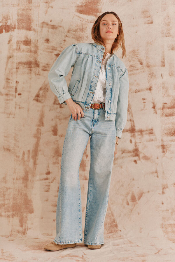 Hoss Intropia Blanca. Jaqueta bomber denim Azul