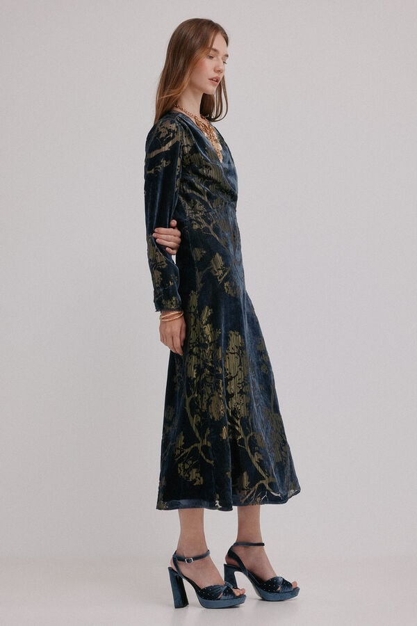 Hoss Intropia Adriana. Vestido jacquard Azul