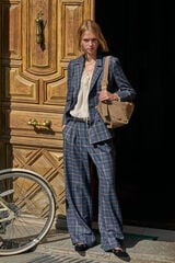 Hoss Intropia Patricia. Pantalones cuadros Azul marino