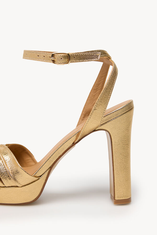 Hoss Intropia Marcela.Leather heeled sandal Gold