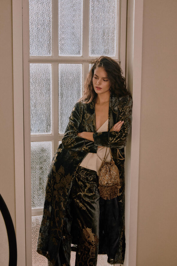 Hoss Intropia Elodie. Casaco jacquard Azul