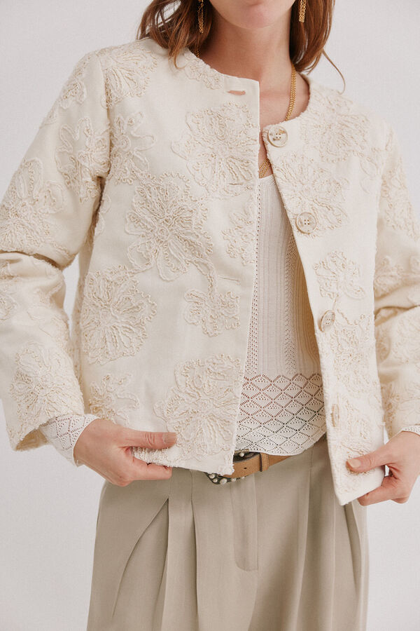 Hoss Intropia Eider. casaco jacquard Ecru