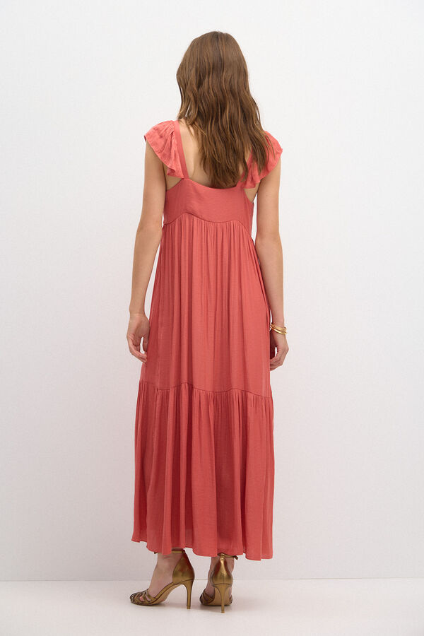 Hoss Intropia Cora. Flounced dress. Coral