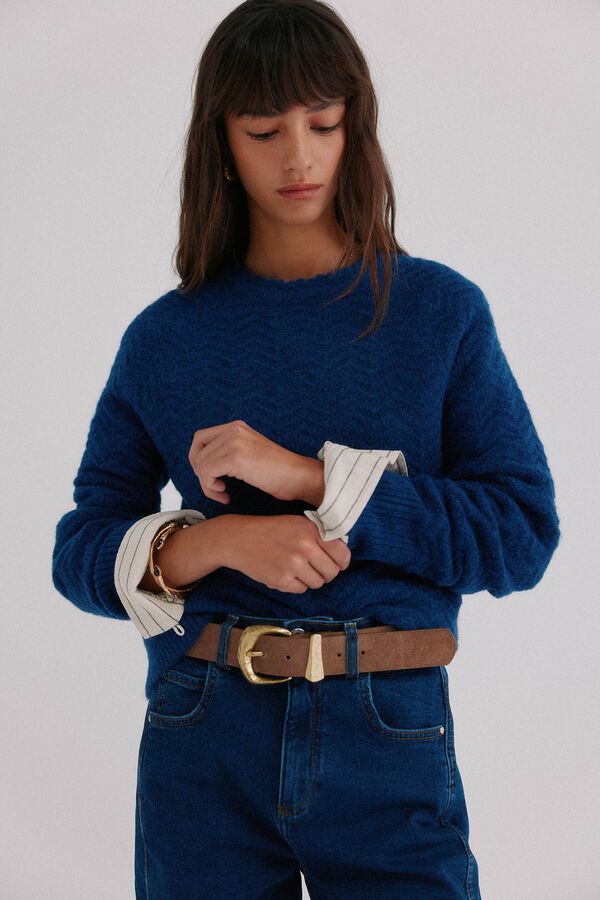 Hoss Intropia Ivonne. Camisola texturizado Azul