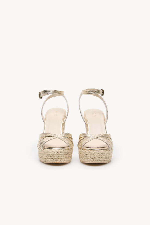 Hoss Intropia Miren. Sandalias de cuña Dorado