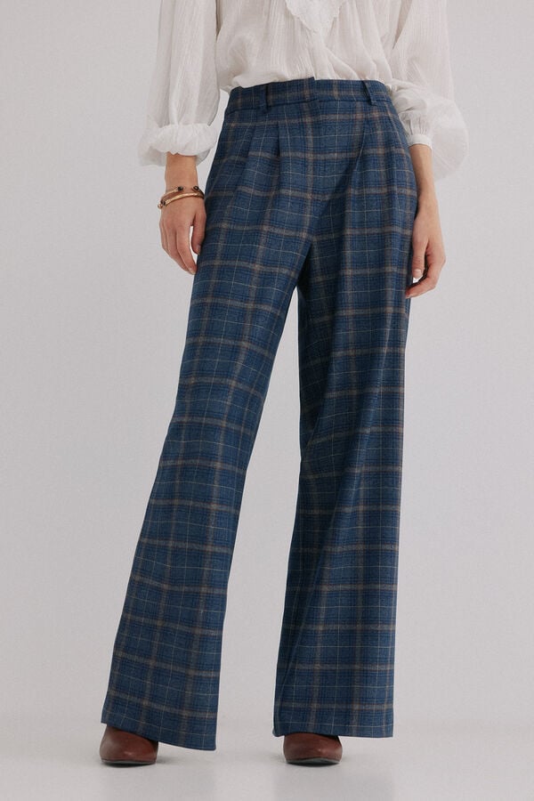 Hoss Intropia Patricia. Pantalones cuadros Azul marino