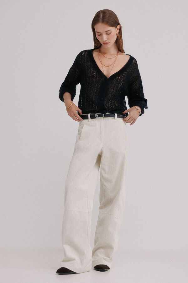 Hoss Intropia Ivy. Casaco de malha vazado Preto