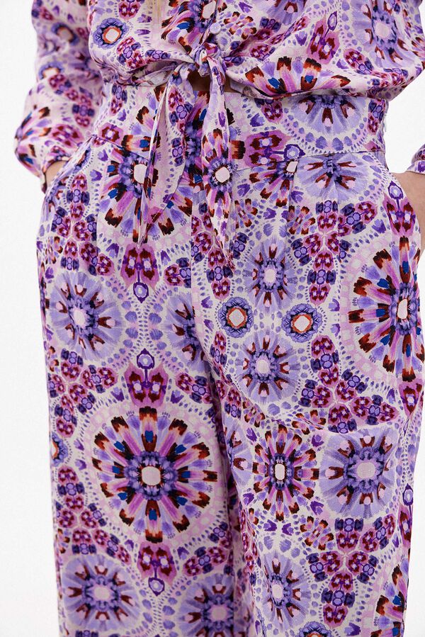 Hoss Intropia Petra. Printed wide leg trousers Purple