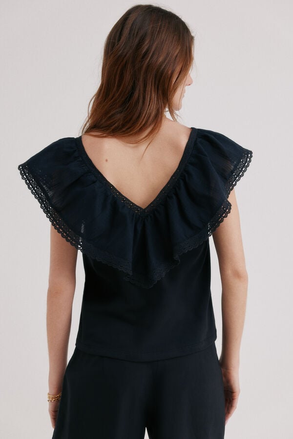 Hoss Intropia T-shirt com folho Malaika Preto