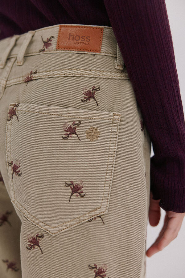 Hoss Intropia Bettina. Cal&ccedil;a jeans bordada Verde