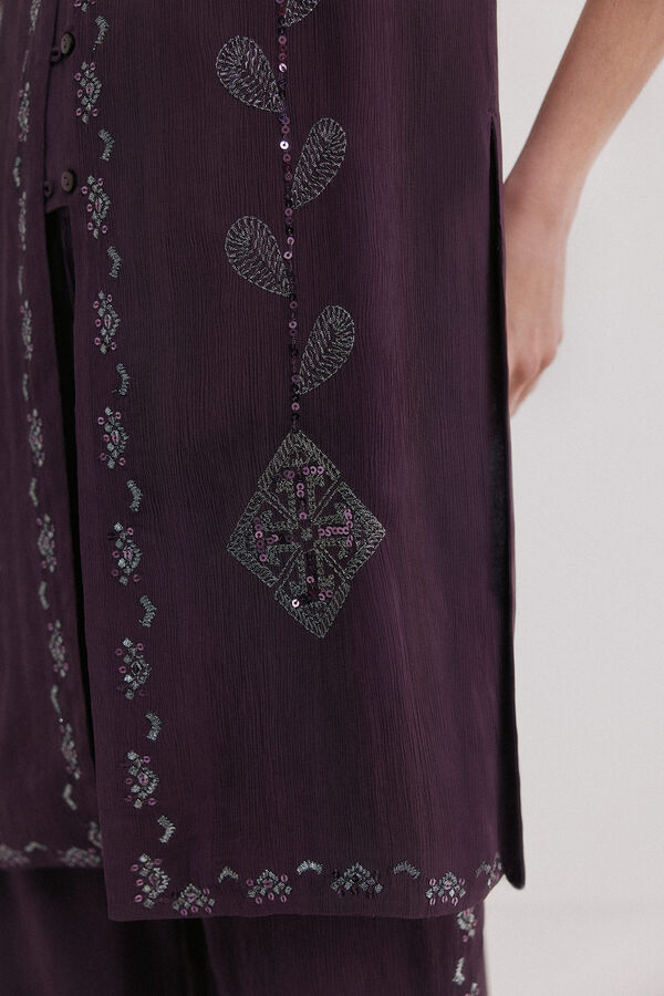 Hoss Intropia Cira. Blusa bordada Roxo