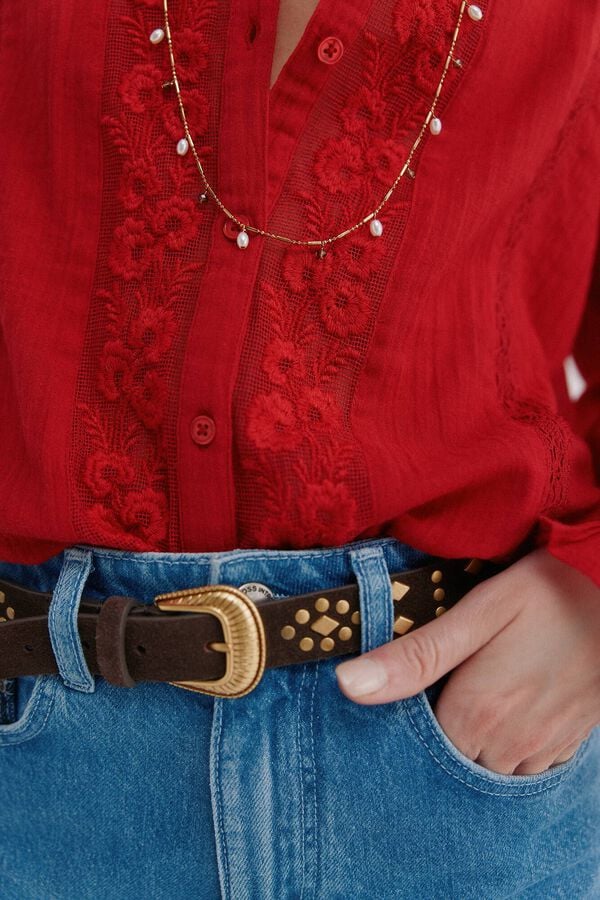 Hoss Intropia Caridad. Blusa rom&acirc;ntica Vermelho