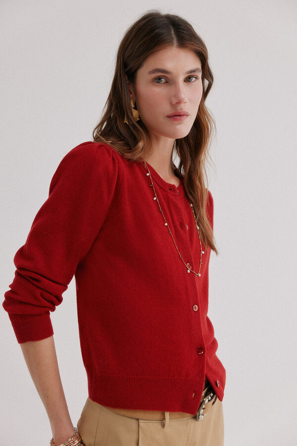 Hoss Intropia Ivelle. Casaco de malha com bot&otilde;es Beige