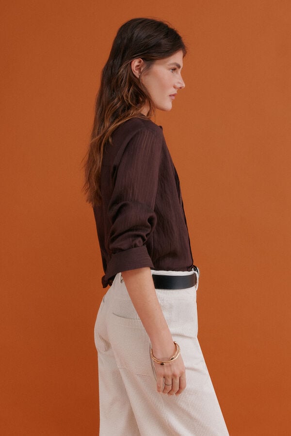 Hoss Intropia Greta. Blusa bordada Castanho