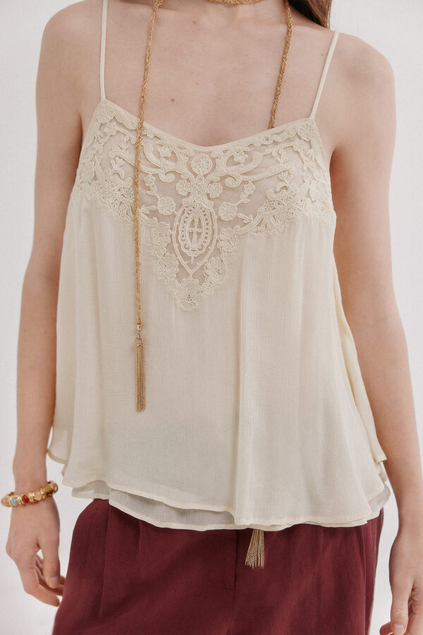 Hoss Intropia Clarissa. Top de lingerie Ecru