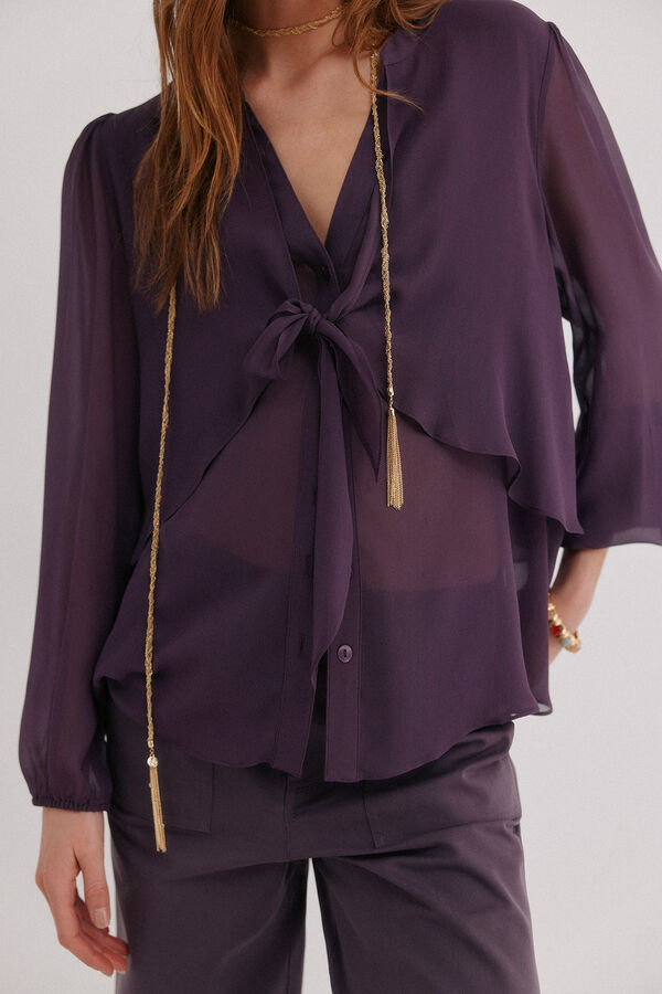Hoss Intropia Gala. Blusa com la&ccedil;ada Roxo
