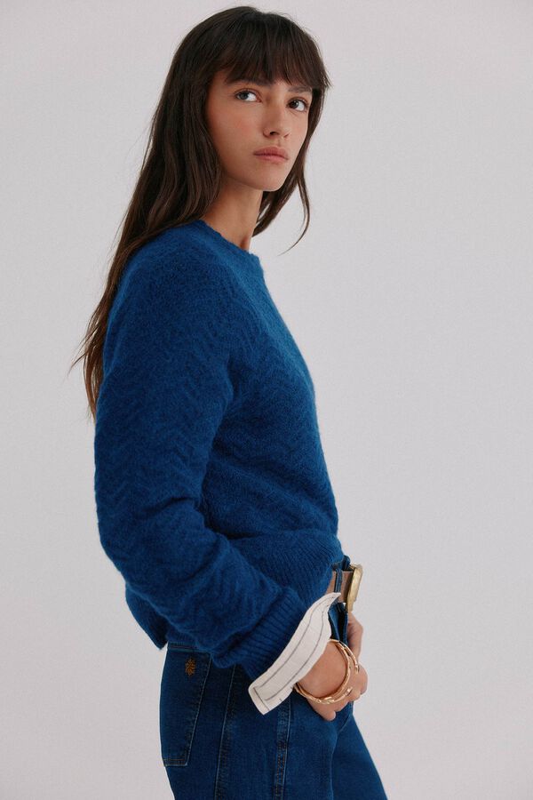 Hoss Intropia Ivonne. Camisola texturizado Azul