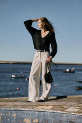 Hoss Intropia Ivy. Casaco de malha vazado Preto