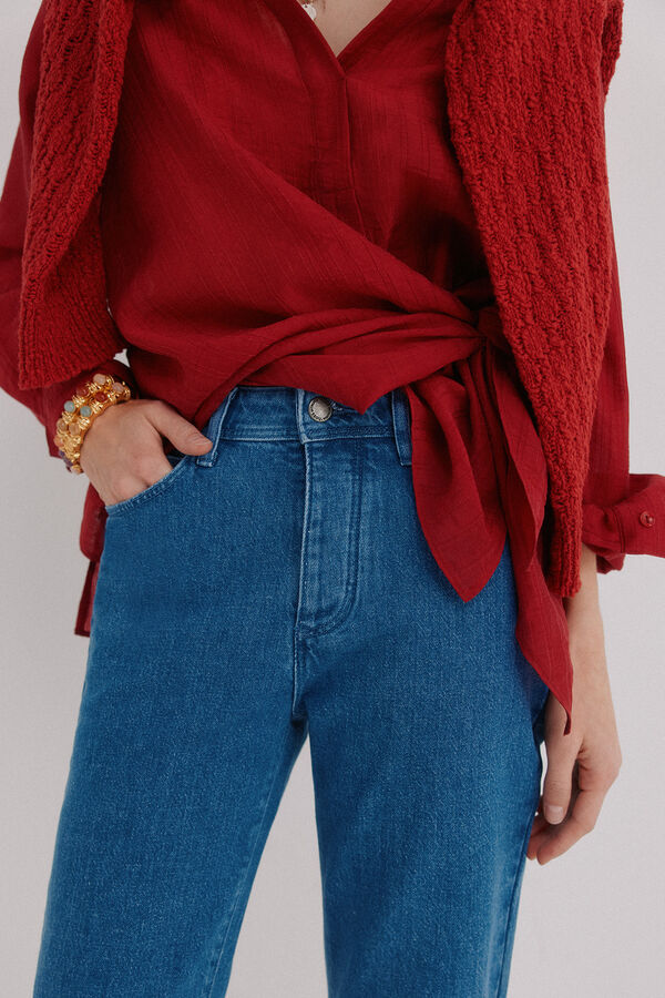 Hoss Intropia Bruna. Jeans bordados florais Azul