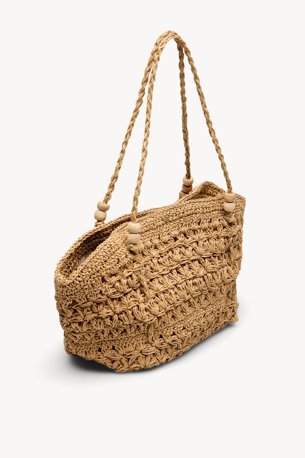 Hoss Intropia Naiara. mala cesto de r&aacute;fia Castanho