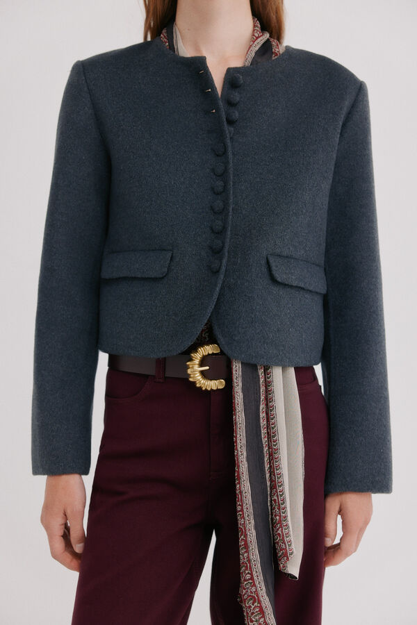 Hoss Intropia Erea. Blazer cropped Cinzento
