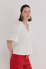 Hoss Intropia Mireia. T-shirt bordados Ecru