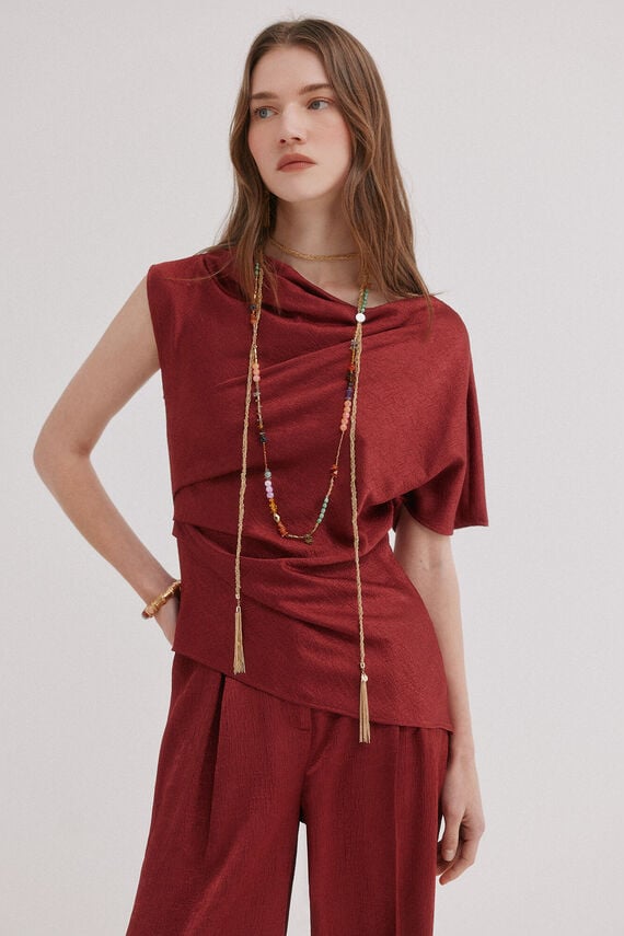 Carolyn. Blusa fluída satinada