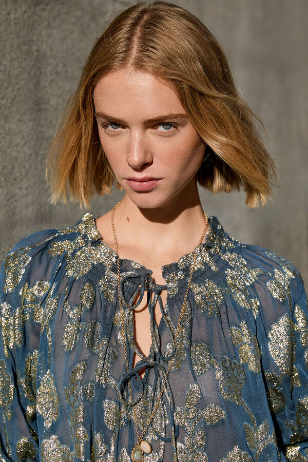 Hoss Intropia Gianna. Blusa jacquard Azul