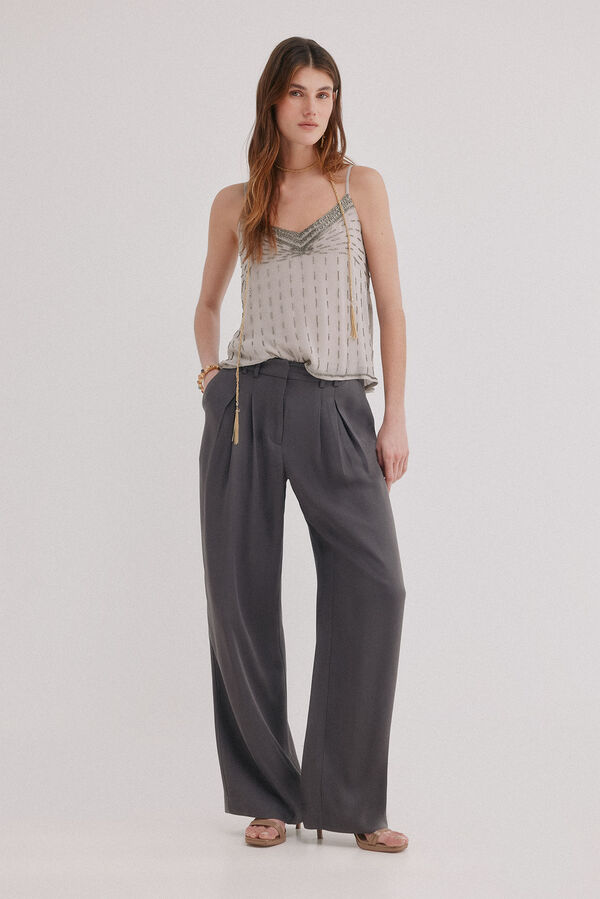 Hoss Intropia Paloma. Double pleat trousers Gray