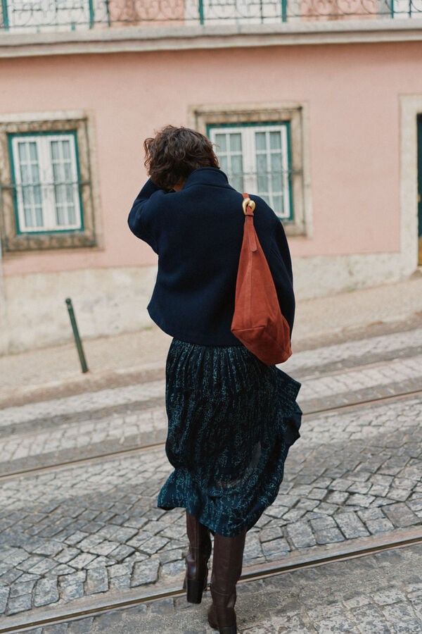 Hoss Intropia Flavia. High neck coat Blue