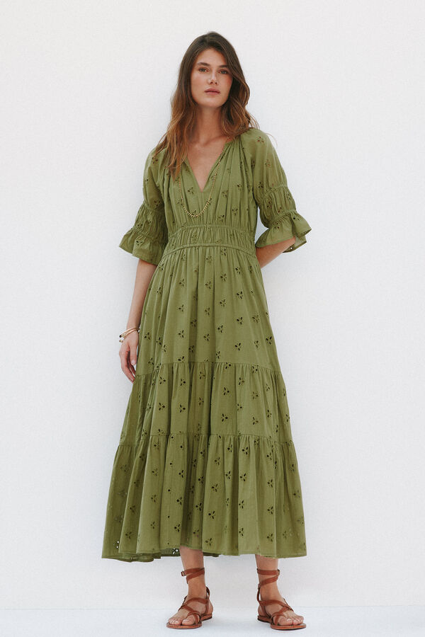 Hoss Intropia Amelia. Vestido perfurado Dourado