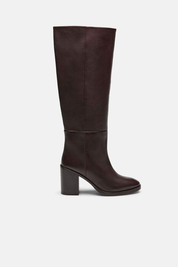 Hoss Intropia Melisa. Botas de pele com salto Castanho