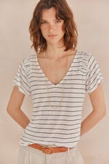 Hoss Intropia Marta. T-shirt riscas Branco