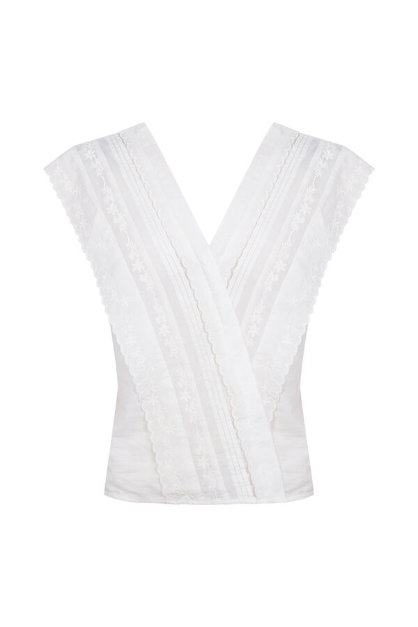 Hoss Intropia Carola. Blusa rom&acirc;ntica Branco